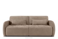 Dreisitzer-Sofa mit abgerundeter Form aus dunkelbeigem Gewebestoff