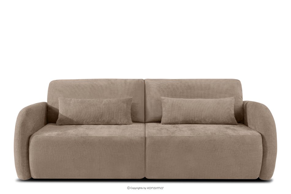 CALICO Dreisitzer-Sofa mit abgerundeter Form aus dunkelbeigem Gewebestoff dunkelbeige - Foto 0