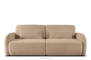 CALICO, https://konsimo.de/kollektion/calico/ Dreisitziges ausziehbares Schlafsofa mit abgerundeten Ecken aus warmem, beigem Shaggy-Stoff warmes Beige - Foto