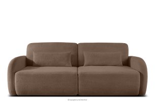 CALICO, https://konsimo.de/kollektion/calico/ Dreisitziges, abgerundetes ausziehbares Schlafsofa aus braunem Shaggy-Stoff braun - Foto