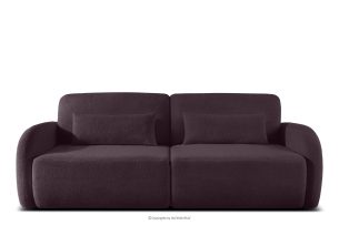 CALICO, https://konsimo.de/kollektion/calico/ Dreisitziges, abgerundetes ausziehbares Schlafsofa aus dunkelpflaumenfarbenem Shaggy-Stoff dunkelpflaumenfarben - Foto