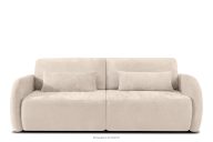 Dreisitzer-Sofa mit abgerundeter Form aus ecrufarbenem Gewebestoff