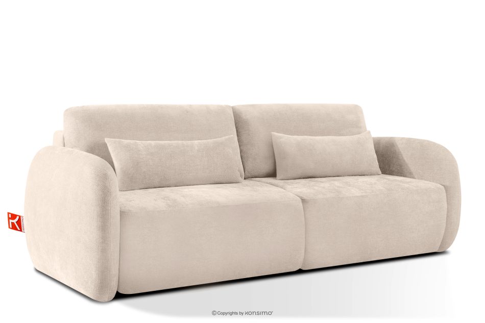CALICO Dreisitzer-Sofa mit abgerundeter Form aus ecrufarbenem Gewebestoff ecru - Foto 2