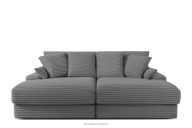 Dreisitzer-Sofa mit tiefer Sitzfläche aus grauem Kordstoff