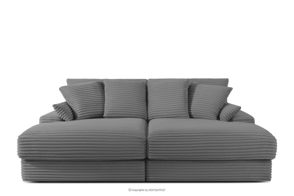 ACERA Dreisitzer-Sofa mit tiefer Sitzfläche aus grauem Kordstoff grau - Foto 0