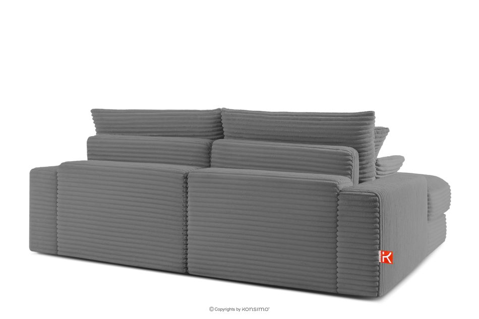 ACERA Dreisitzer-Sofa mit tiefer Sitzfläche aus grauem Kordstoff grau - Foto 3