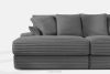 ACERA Dreisitzer-Sofa mit tiefer Sitzfläche aus grauem Kordstoff grau - Foto 6