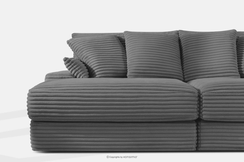 ACERA Dreisitzer-Sofa mit tiefer Sitzfläche aus grauem Kordstoff grau - Foto 5