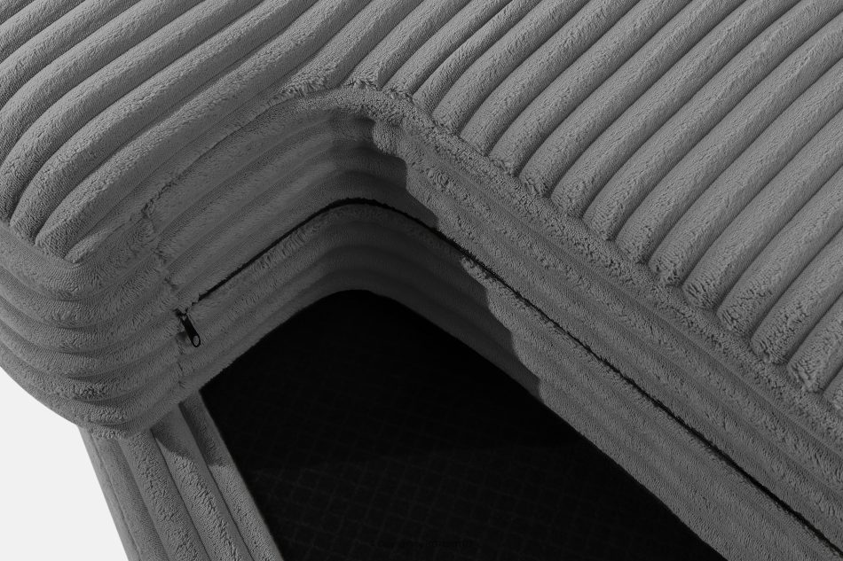 ACERA Dreisitzer-Sofa mit tiefer Sitzfläche aus grauem Kordstoff grau - Foto 8