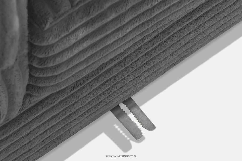 ACERA Dreisitzer-Sofa mit tiefer Sitzfläche aus grauem Kordstoff grau - Foto 10