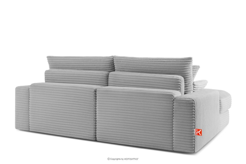 ACERA Dreisitzer-Sofa mit tiefer Sitzfläche aus hellgrauem Kordstoff hellgrau - Foto 3