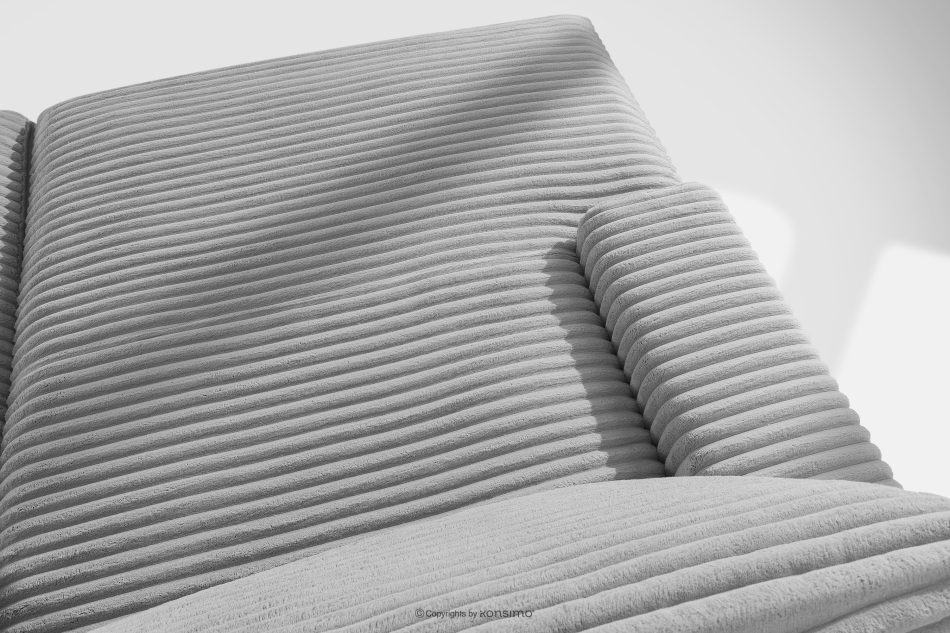 ACERA Dreisitzer-Sofa mit tiefer Sitzfläche aus hellgrauem Kordstoff hellgrau - Foto 4