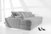ACERA Dreisitzer-Sofa mit tiefer Sitzfläche aus hellgrauem Kordstoff hellgrau - Foto 12