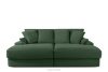 Dreisitzer-Sofa mit tiefer Sitzfläche aus dunkelgrünem Kordstoff