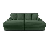 Dreisitzer-Sofa mit tiefer Sitzfläche aus dunkelgrünem Kordstoff