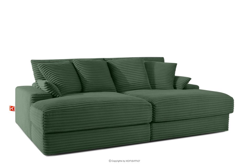 ACERA Dreisitzer-Sofa mit tiefer Sitzfläche aus dunkelgrünem Kordstoff dunkelgrün - Foto 2