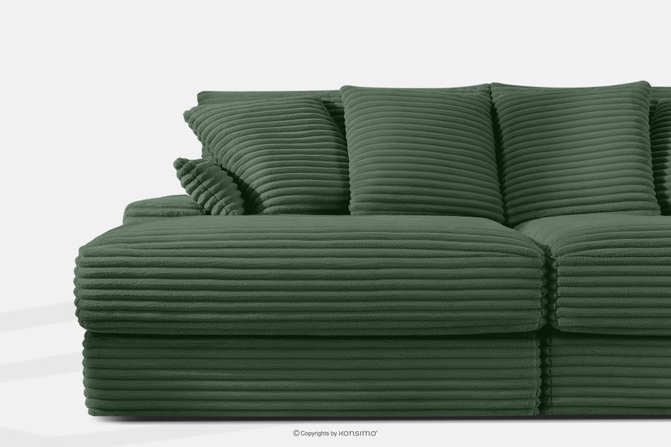 ACERA Dreisitzer-Sofa mit tiefer Sitzfläche aus dunkelgrünem Kordstoff dunkelgrün - Foto 5