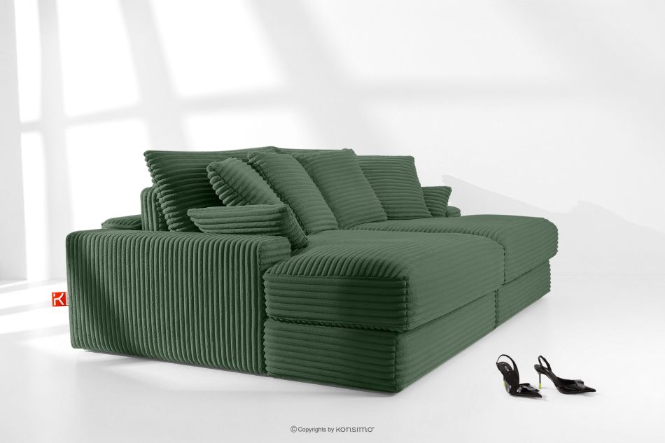 ACERA Dreisitzer-Sofa mit tiefer Sitzfläche aus dunkelgrünem Kordstoff dunkelgrün - Foto 11