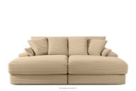 Dreisitzer-Sofa mit großzügiger Sitzfläche aus sandfarbenem Kordstoff