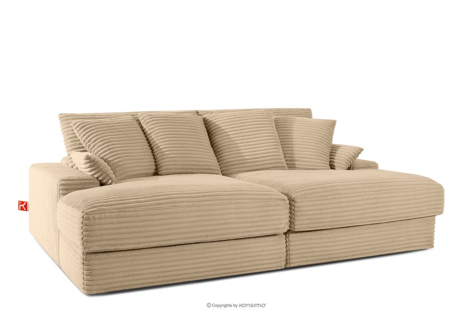 ACERA Dreisitzer-Sofa mit großzügiger Sitzfläche aus sandfarbenem Kordstoff sandfarben - Foto 2