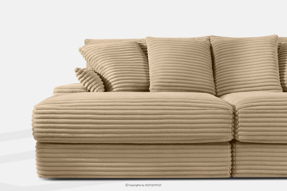 ACERA Dreisitzer-Sofa mit großzügiger Sitzfläche aus sandfarbenem Kordstoff sandfarben - Foto 5