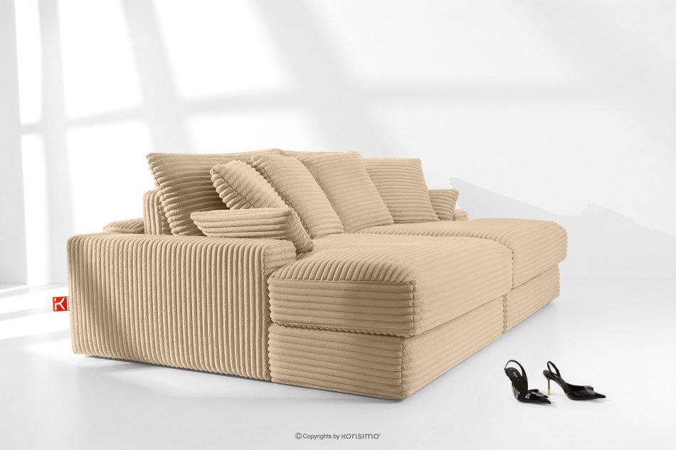 ACERA Dreisitzer-Sofa mit großzügiger Sitzfläche aus sandfarbenem Kordstoff sandfarben - Foto 11
