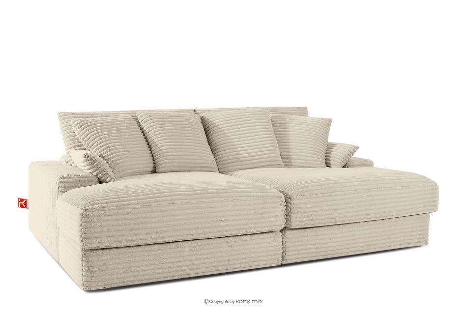 ACERA Dreisitzer-Sofa mit großzügiger Sitzfläche aus beigem Kordstoff beige - Foto 2