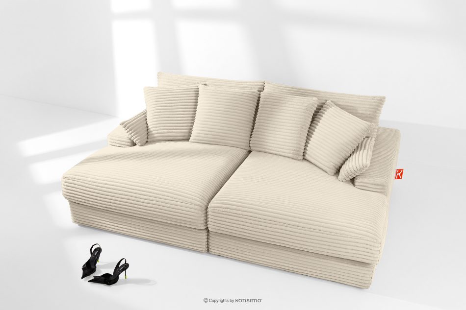 ACERA Dreisitzer-Sofa mit großzügiger Sitzfläche aus beigem Kordstoff beige - Foto 1