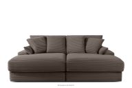 Dreisitzer-Sofa mit tiefer Sitzfläche aus braunem Kordstoff
