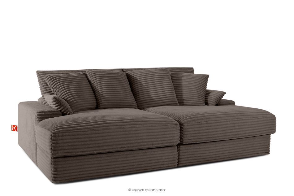 ACERA Dreisitzer-Sofa mit tiefer Sitzfläche aus braunem Kordstoff braun - Foto 2