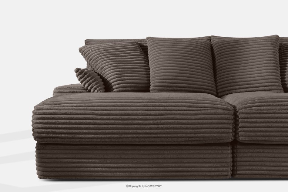 ACERA Dreisitzer-Sofa mit tiefer Sitzfläche aus braunem Kordstoff braun - Foto 5