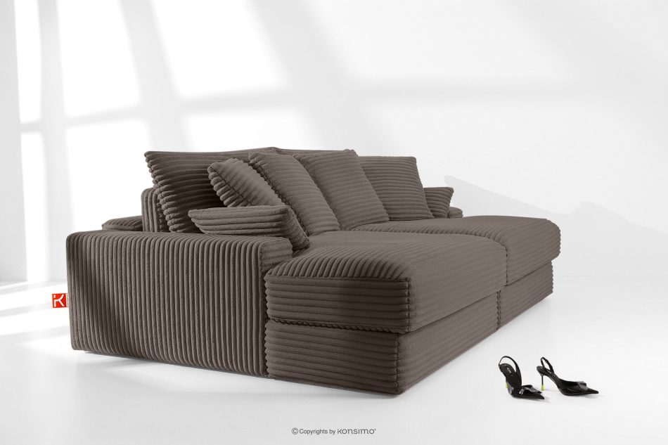ACERA Dreisitzer-Sofa mit tiefer Sitzfläche aus braunem Kordstoff braun - Foto 11