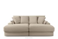 Dreisitzer-Sofa mit großzügiger Sitzfläche aus taupefarbenem Kordstoff