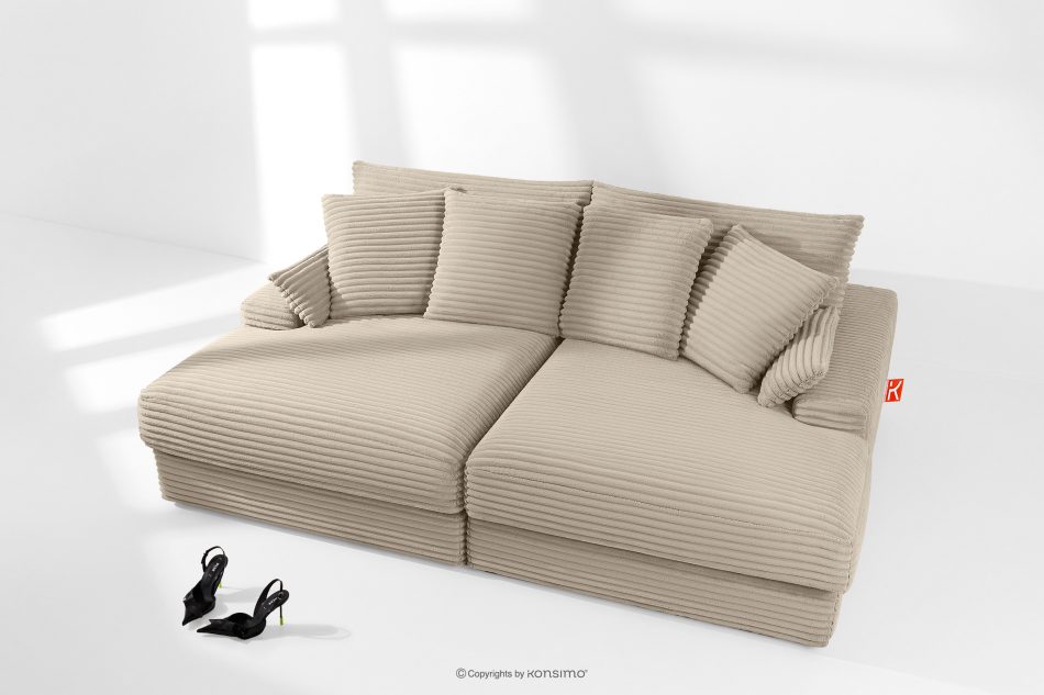 ACERA Dreisitzer-Sofa mit großzügiger Sitzfläche aus taupefarbenem Kordstoff taupe - Foto 1