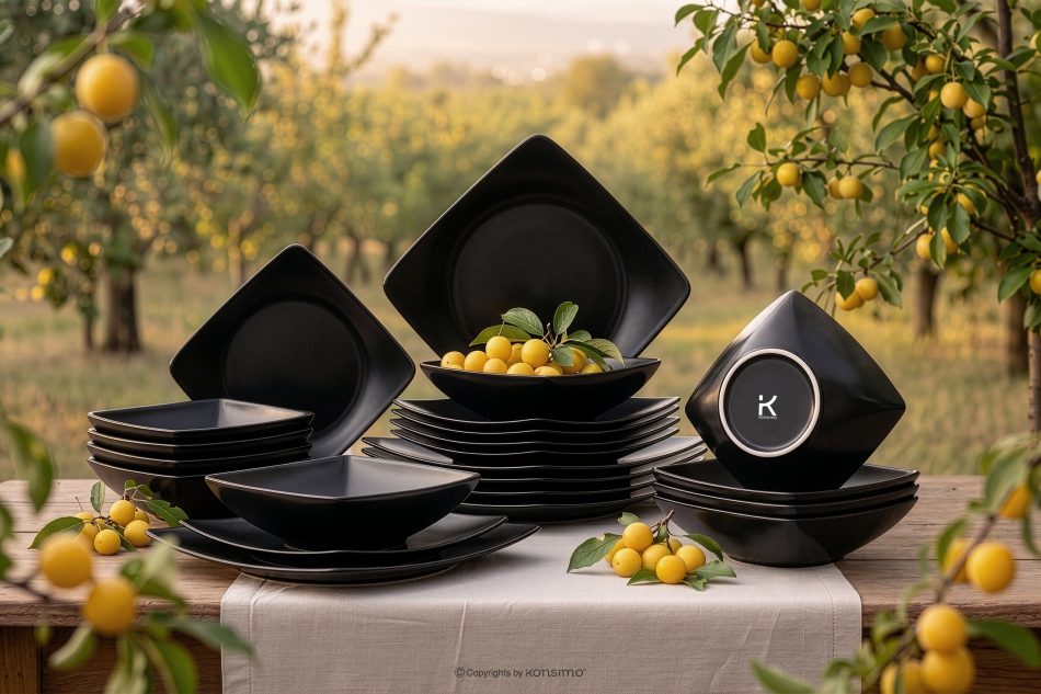 EPIRI Porzellan Tafelservice 6-Personen (18 tlg.) schwarz matt mattes schwarz - Foto 15
