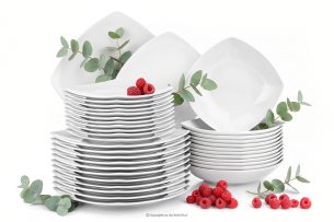CARLINA, https://konsimo.de/kollektion/carlina/ Quadratisches Essgeschirr für 12 Personen 36-teilig weiß weiß - Foto