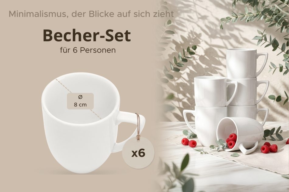 CARLINA Becher 6pcs. weiß - Foto 5