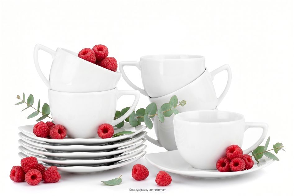 CARLINA Kaffeetasse mit Untertasse 6tlg. weiß - Foto 0