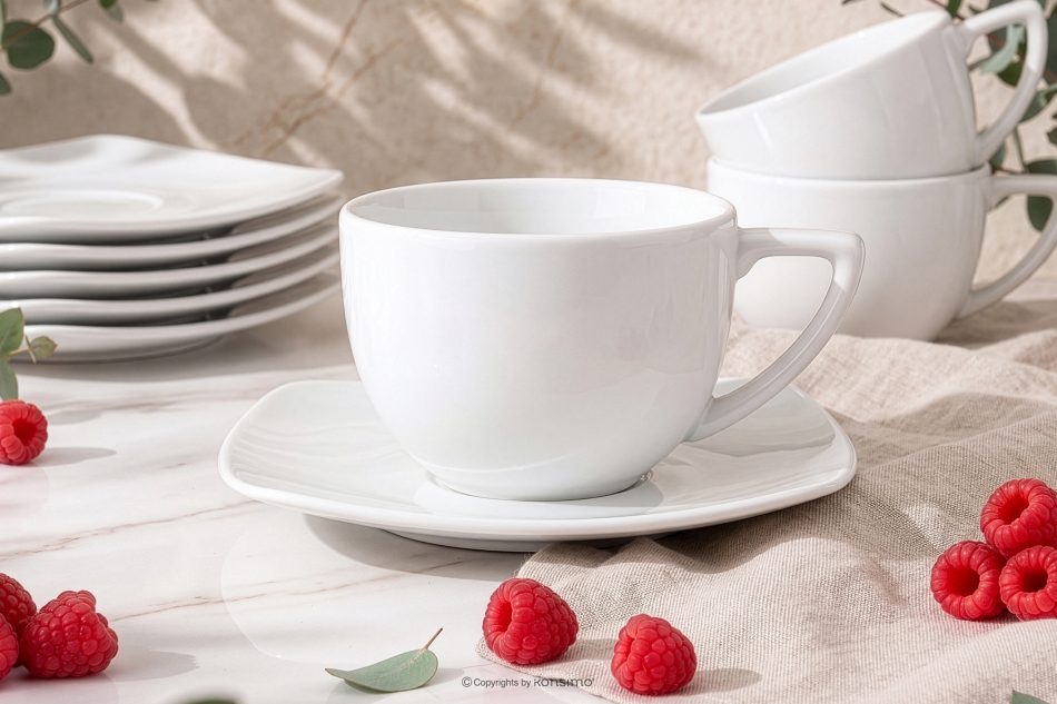 CARLINA Kaffeetasse mit Untertasse 6tlg. weiß - Foto 11