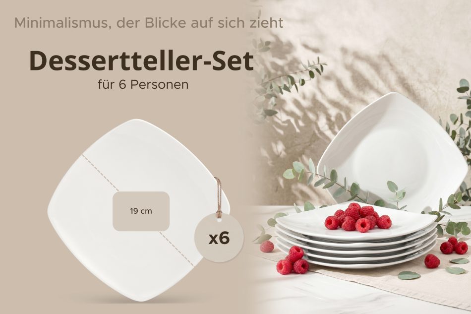 CARLINA Dessertteller 6tlg. weiß - Foto 7