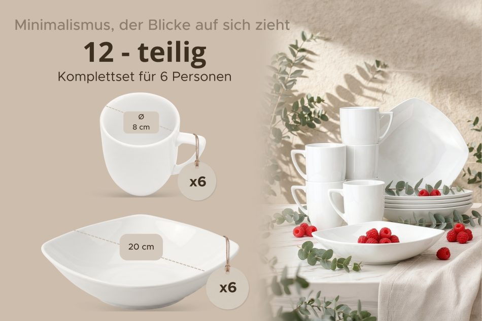 CARLINA Früh-teilig.sset 6tlg. (12el) weiß - Foto 6