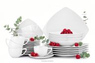 Ess- und Kaffeeservice für 6 Personen 30 Elemente weiß