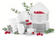 Tafel- und Kaffeeservice für 12 Personen 60 Elemente weiß