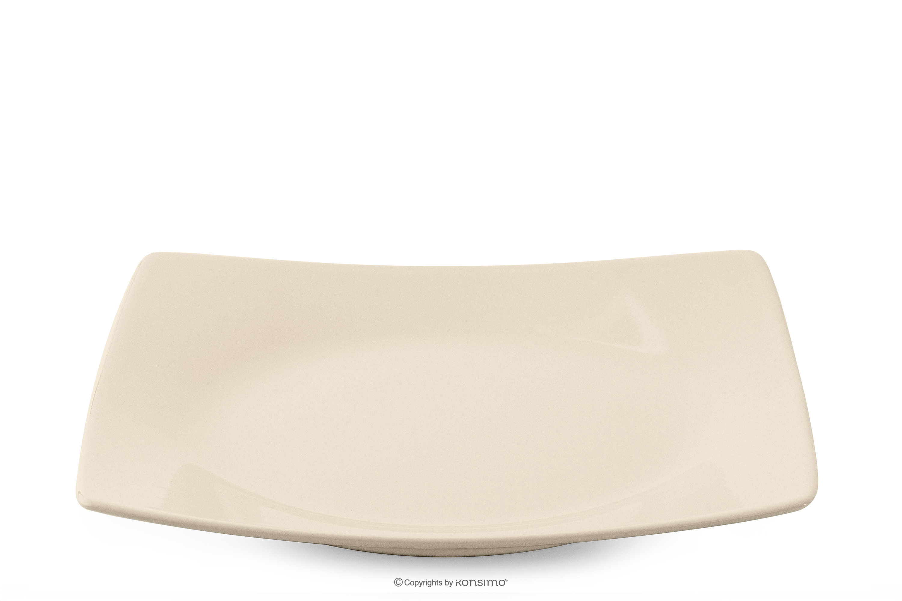 Quadratischer Dessertteller beige glänzend
