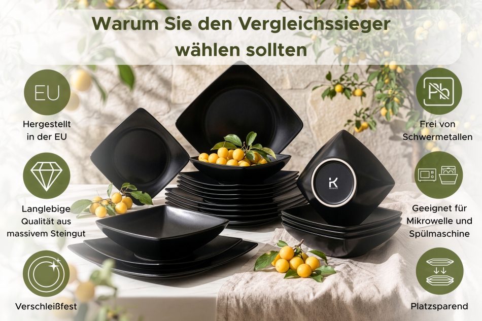 EPIRI Speiseteller mattschwarz mattes schwarz - Foto 6