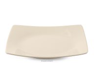 Quadratischer Speiseteller beige glänzend