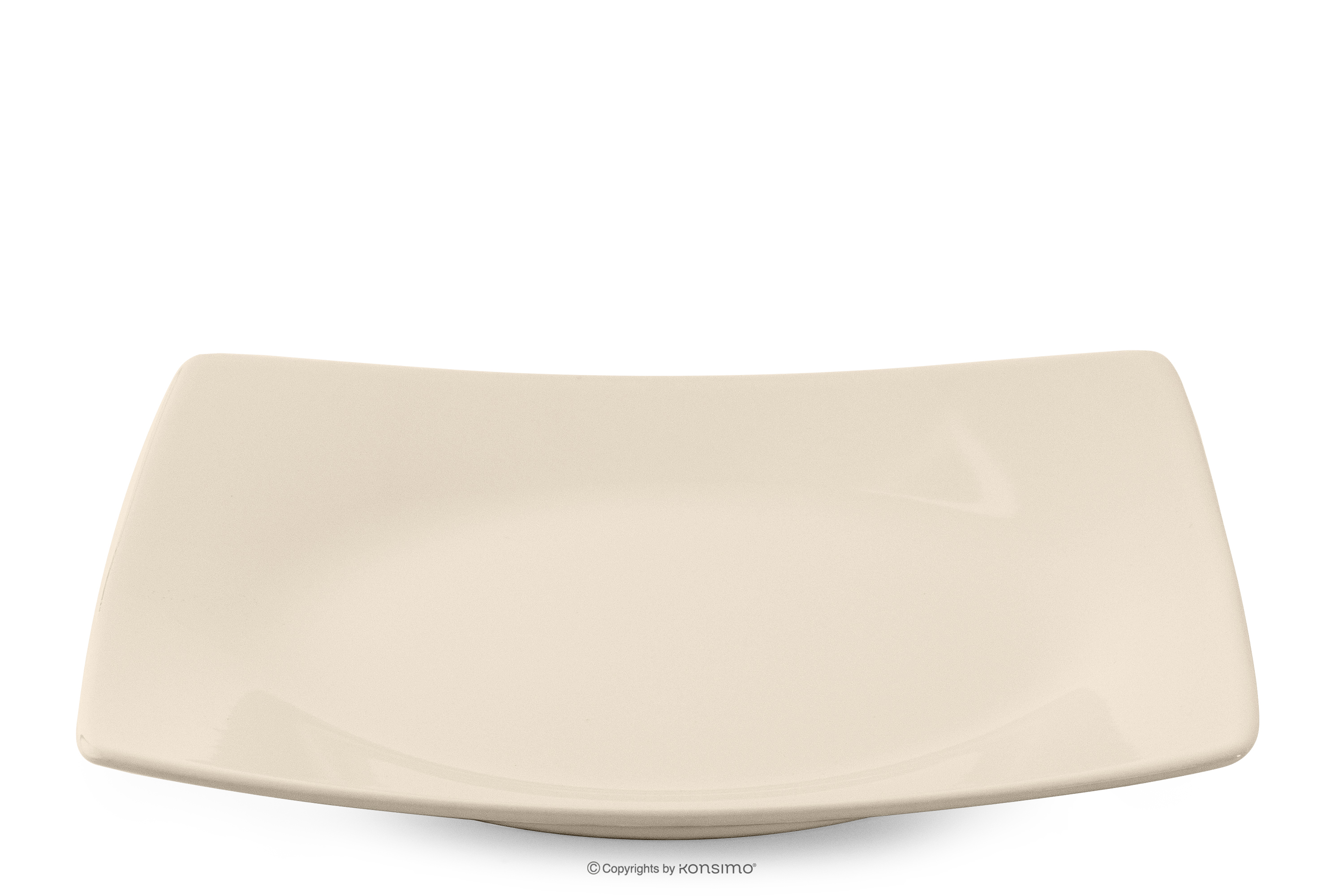 Quadratischer Speiseteller beige glänzend