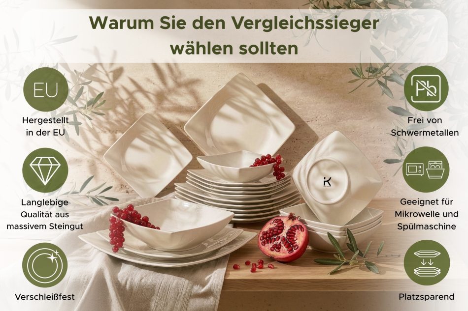 EPIRI Quadratischer Suppenteller beige glänzend beige glänzend - Foto 6