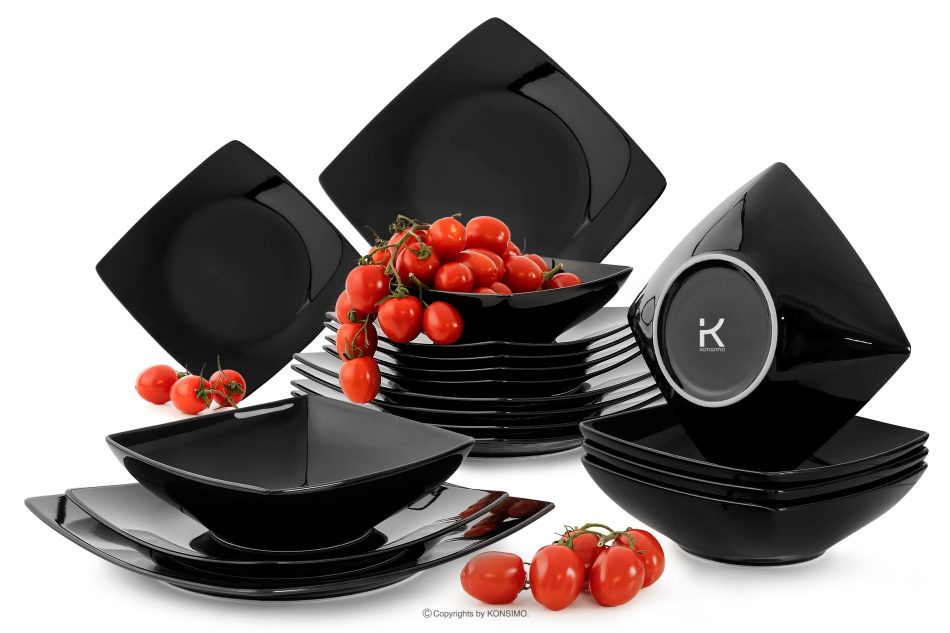 EPIRI Porzellan Tafelservice 6-Personen (18 tlg.) schwarz - Foto 0