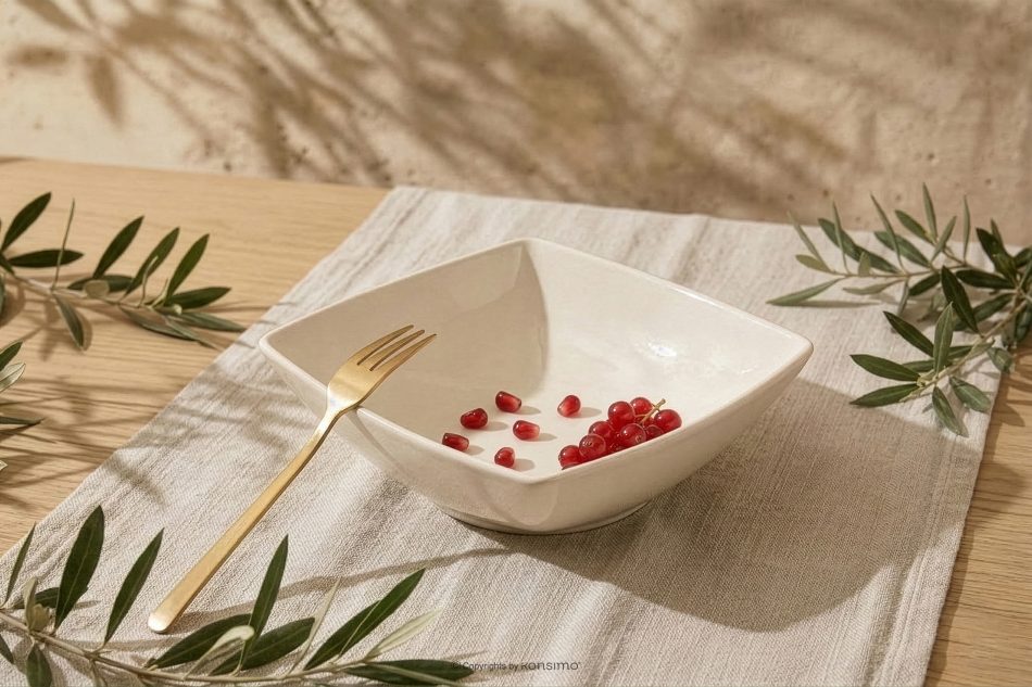 EPIRI Quadratisches Essgeschirrset beige glänzend 12 Personen (36 tlg) beige glänzend - Foto 14